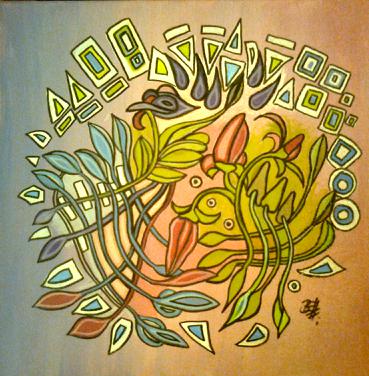 Acryl 23 Mosaikblumen